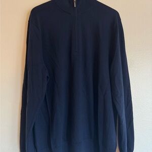 Brooks Brothers Navy Zip-Neck Sweater